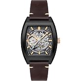 Thomas Earnshaw Men's 40mm Heritage Wellington Skeleton Automatic Watch with Leather Strap ES-8302