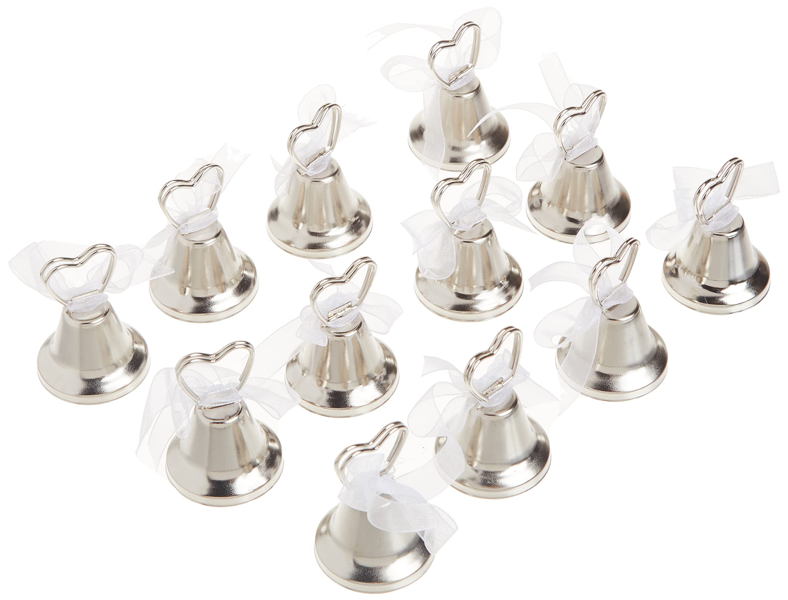 Elegant Silverbell Place Card Holders - 12 Count - Perfect Table Setting Decor for Weddings, Parties & Events, Silver