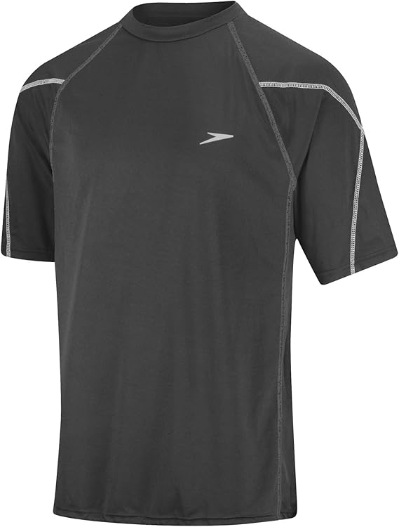 Amazon.com: Speedo Men's Breaker Swim Tee Swimsuit Wet Dry Shirt -Granite, Small: Clothing