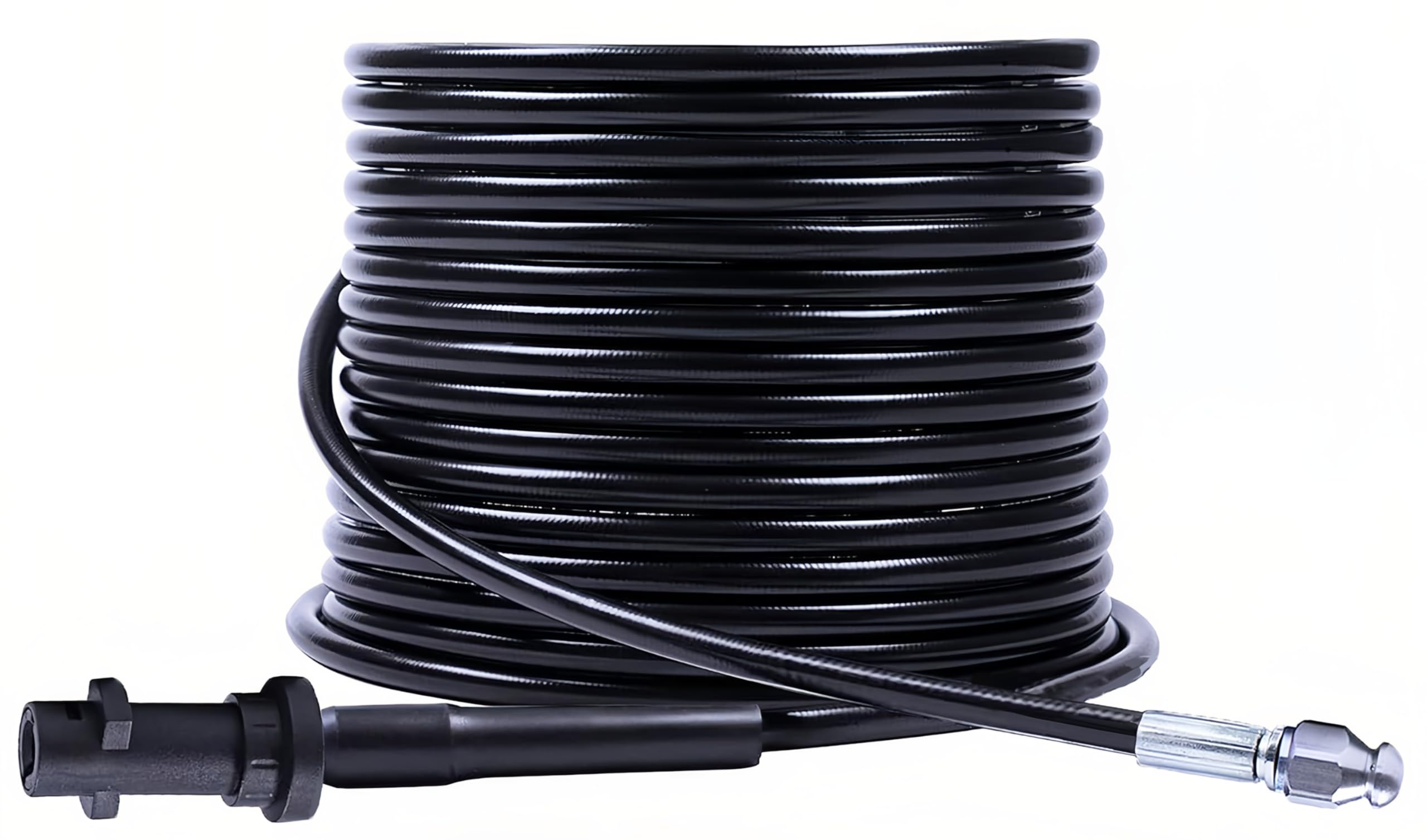 StoneBanks 15m Pressure Washer Drain Pipe Hose Cleaning Kit for Karcher K2 K3 K4 K5 K6 K7 Series, Pressure Washer Drain Cleaner Hose Sewer Jetter Hose with Jet Nozzle 180Bar/60°C