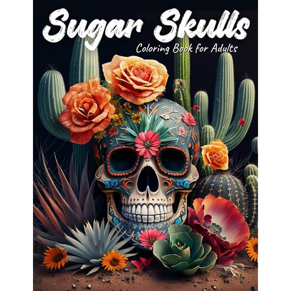 Sugar Skull Coloring Book For Adults - Spiral Bound, 30 Day Of The Dead Designs - Stress Relief & Relaxation Activity