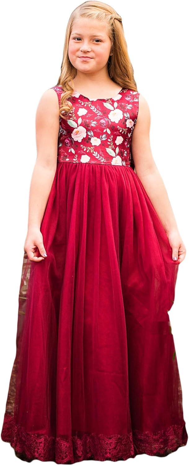 wine flower girl dresses