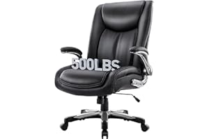 CHAIRKER Big and Tall Office Chair for Back Pain Relief, 500lbs BIFMA Ergonomic Executive Office Chair with Flip-Up Arms, Extra Wide Seat Comfy Heavy Duty Office Desk Chairs for Long Hours