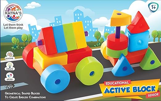 ToyStock Educational Active Block Senior | Different Geometric Shape Blocks for Making Various Patterns