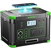 Portable Power Station 500W, 519.48Wh/140400mAh Solar Generator Backup | Lithium Battery Pack Power Supply with 2 AC Outlets, PD 60W USB-C Power Bank for Outdoor RV Camping, Home Outage, Emergency