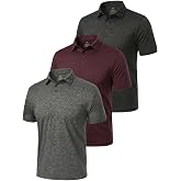 3-Pack Polo Shirts for Men Dry Fit Short Sleeve Collared Golf Casual Tops | Premium Soft Breathable Fabrics, Moisture Wicking, Wrinkle-Free and No Fading, No Pilling