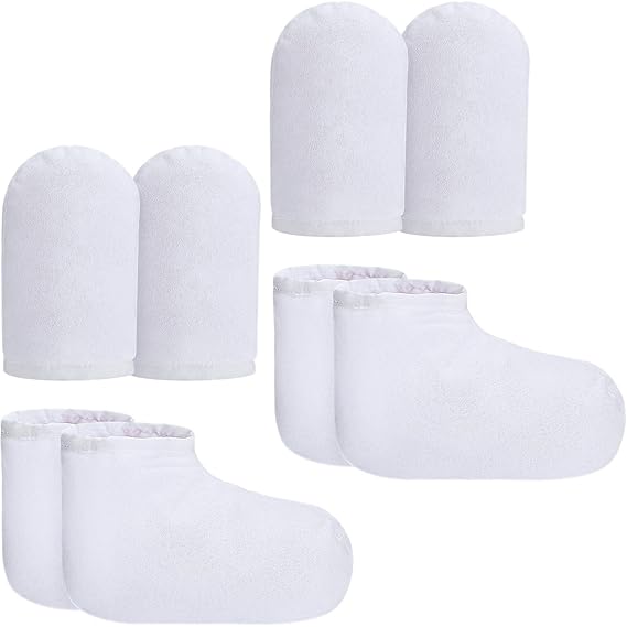 Bememo 4 Pairs Paraffin Wax Mitts and Booties, Wax Bath