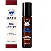 WagsMarket - Nag Champa Perfume Oil, from 0.33oz Roll On to 4oz Glass Bottle (0.33oz Roll On)