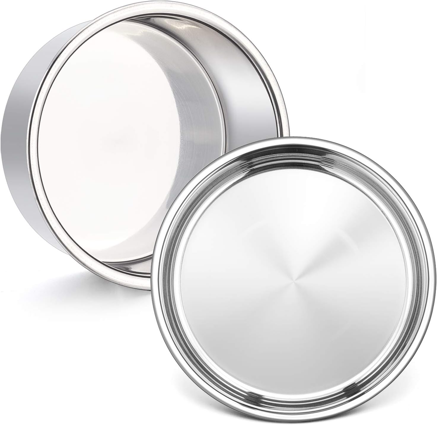 Homikit 6 Inch Cake Tin Set of 2, Stainless Steel Round Cake Pans for Baking Layer Cakes Bread and Pie