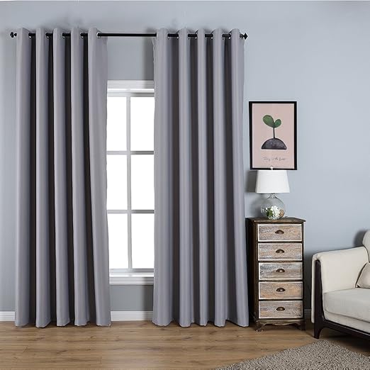 Dreaming Casa Blackout Curtains Grey Eyelets Thermal Insulated Bedroom