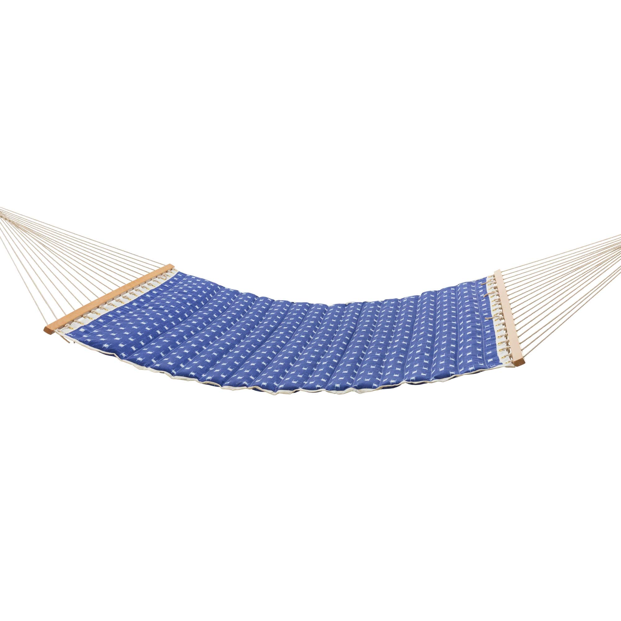 Castaway Living Large Polyester Pillowtop Hammock with Free Extension Chains & Tree Hooks, Designed in The USA, Accommodates 2 People, 350 LB Weight Capacity, 13 ft. x 55 in. - Blue Dobby Weave