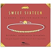Lucky Feather Sweet 16 Gifts for Girls | 16th Birthday Bracelet Gift Idea for 16 Year Old | 16 year old girl gifts on Adjustable Cord | 16th birthday gifts for girls | Silver, Gold, Rose Gold Dipped