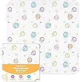 Think Good Tots Potty Training Bed Pads for Toddlers Twin-Sized Beds, Tuckable Bed Wetting Pads for Kids, 100% Waterproof Mattress Protector, Non-Slip, Reusable & Washable Underpads (Tgt Design)