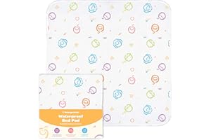 THINK GOOD TOTS Tuckable Potty Training Pee Pads for Kids, Toddlers - 100% Waterproof, Non Slip Bed Wetting Pad, Twin Beds, Washable, Reusable - TGT Design