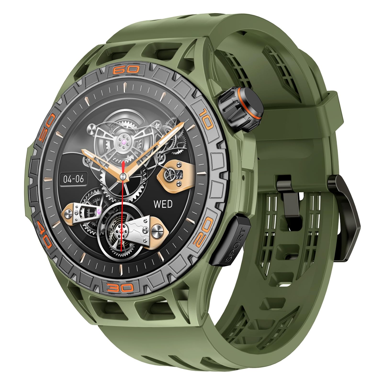 HOAIYO Men's Women's Smart Watch with Bluetooth Call, 1.5 Inch AMOLED IP68 Waterproof Sport Smartwatch, 100 Sports Modes with Pedometer, Heart Rate Monitor, Sleep Monitor for Android (Green, 1.5