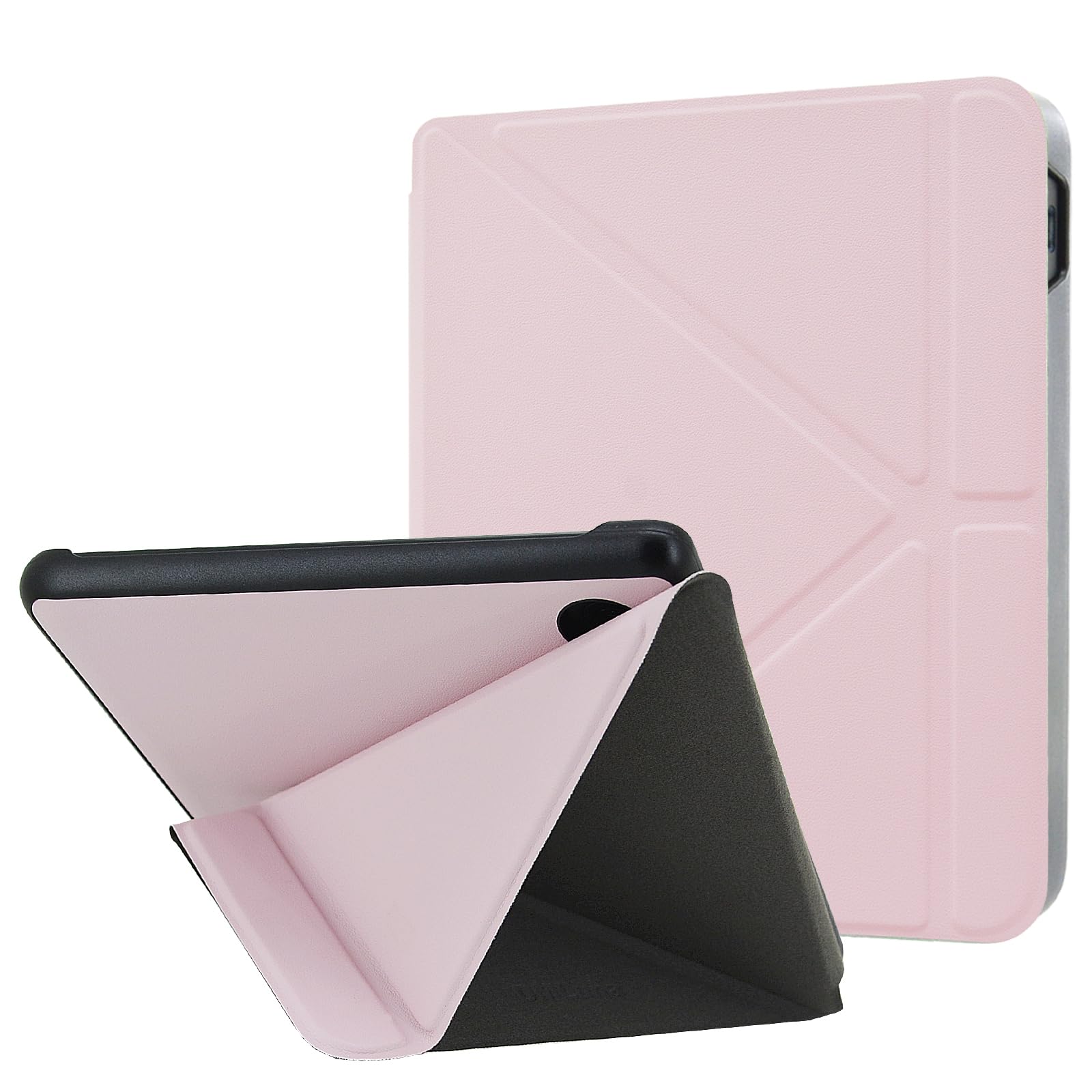 DMLuna Origami 2-Way Stand Case for Kobo Libra Colour (Model:N428, 2024 Release), Slim and Lightweight Premium PU Leather Protective Cover with Auto Sleep Wake Feature - Light Pink