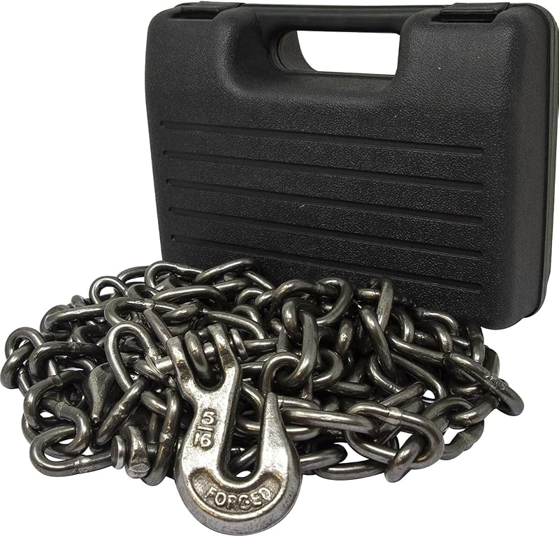 Marksman BARGAINS-GALORE 14ft Heavy Duty Recovery Tow Chain 5/16 Clevis Hooks