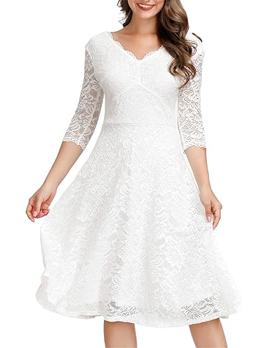 Formal Cocktail Dress for Wedding Midi A-Line White Confirmation