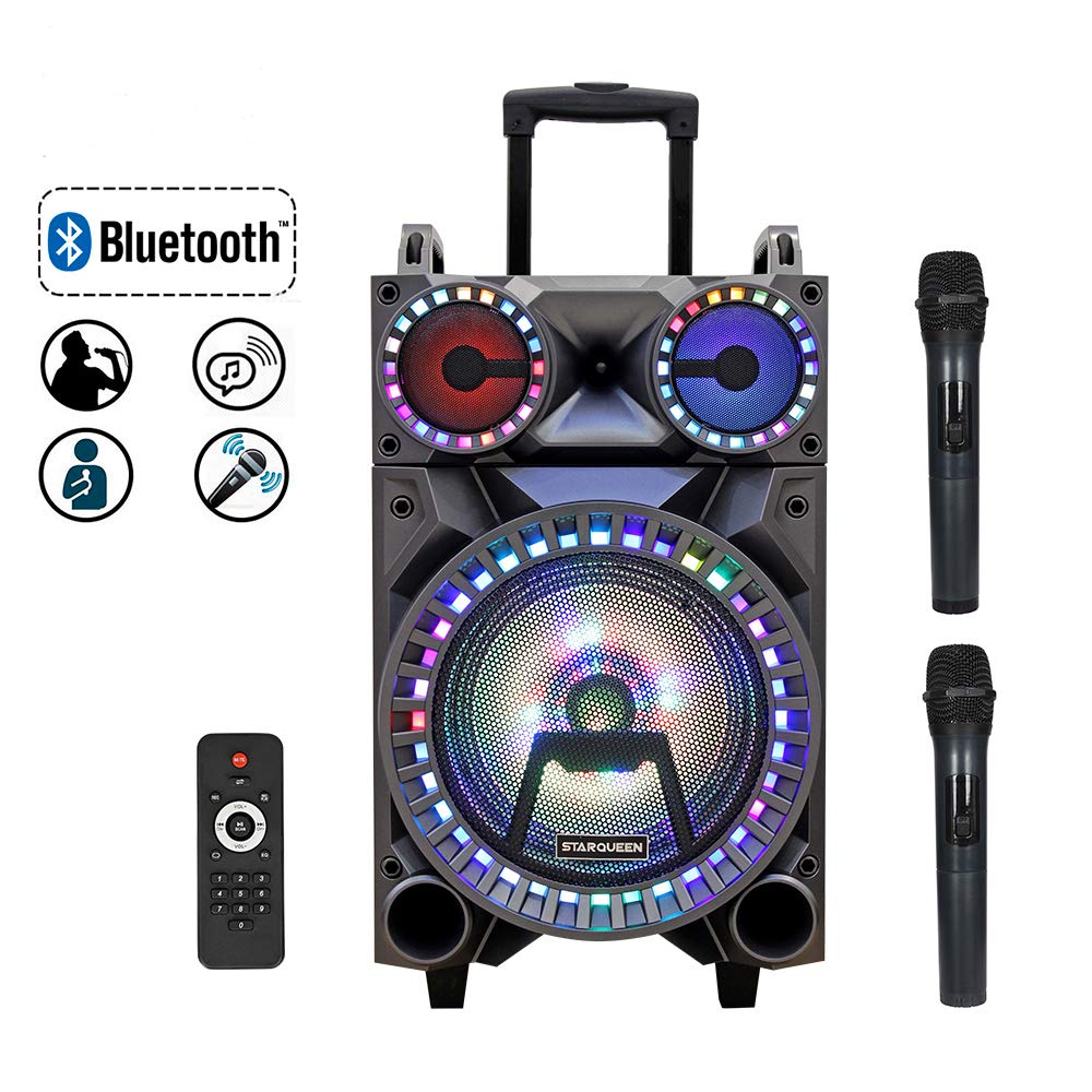 portable stereo system on wheels