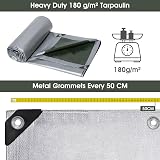 SHANNA 2x3m Heavy Duty Tarpaulin 180 GSM Waterproof PE Tarp Sheet Cover Grommets view 2