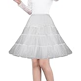 Shimaly Women's 50s Vintage Petticoat 26" Crinoline Rockabilly Tutu Skirt Slip S-3XL