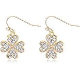 Gold Hoop Dangle Stud Earrings for Women Dainty Western Jewelry Accessories Gifts Statement Elegant Unique Clover Evil Eye Snowman Snowflake Anchor Starfish Seashell North Star Earring