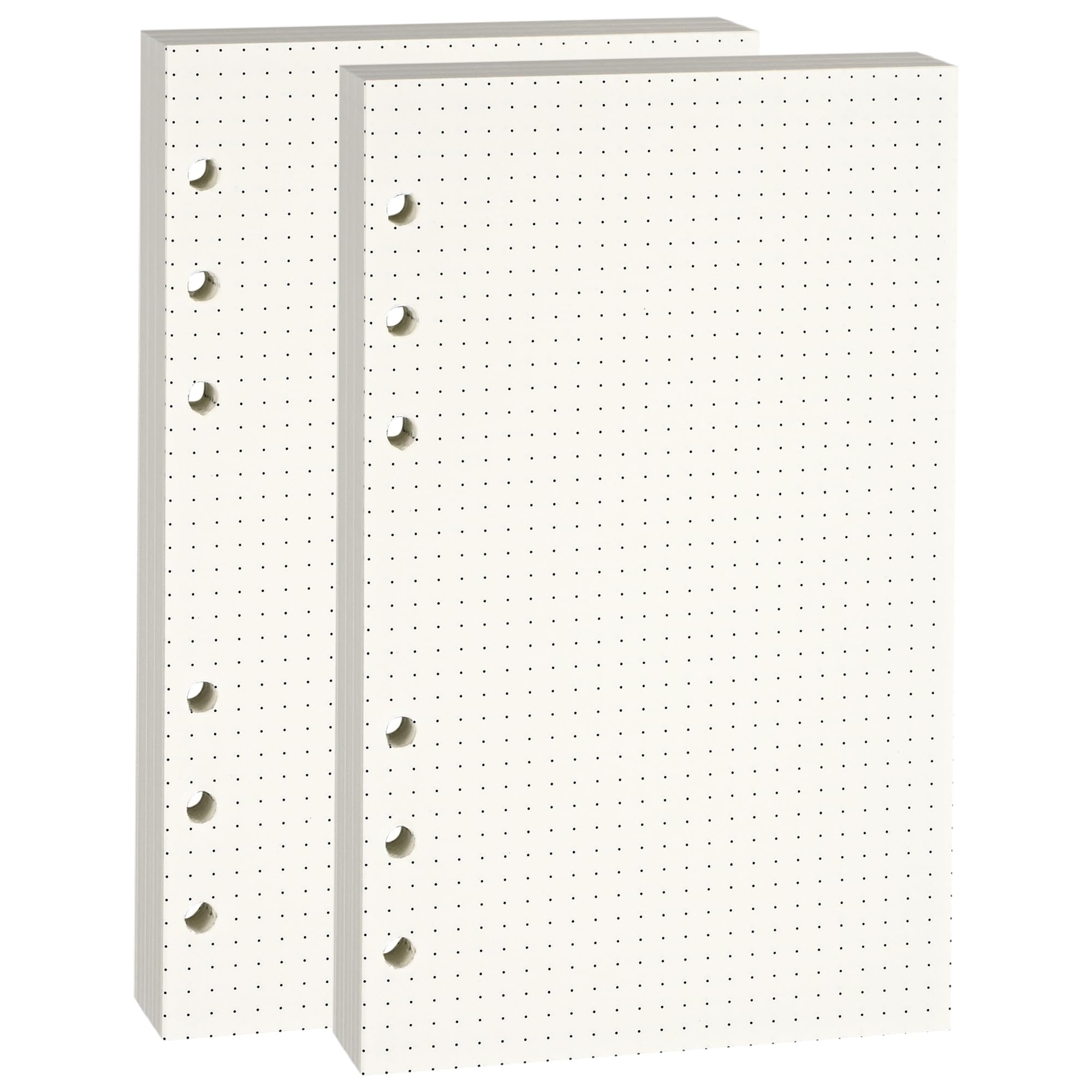 A6 6-Hole Loose-Leaf Paper (2 Packs,80 Sheets Each,100GSM, Beige) - Ideal for Note-Taking,Office Work,Journaling,Art Project,and More - Fits A6 6-Ring Binder,Double-Sided with No Bleed-Through