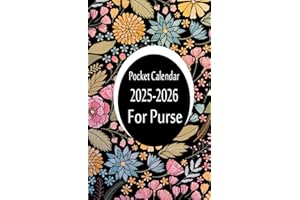 2025-2026 Pocket Calendar: Small 2 Year Monthly Planner For Purse ( From Jan 2025 To Dec 2026 ) , Size 4" x 6.5" in , Flowers Cover