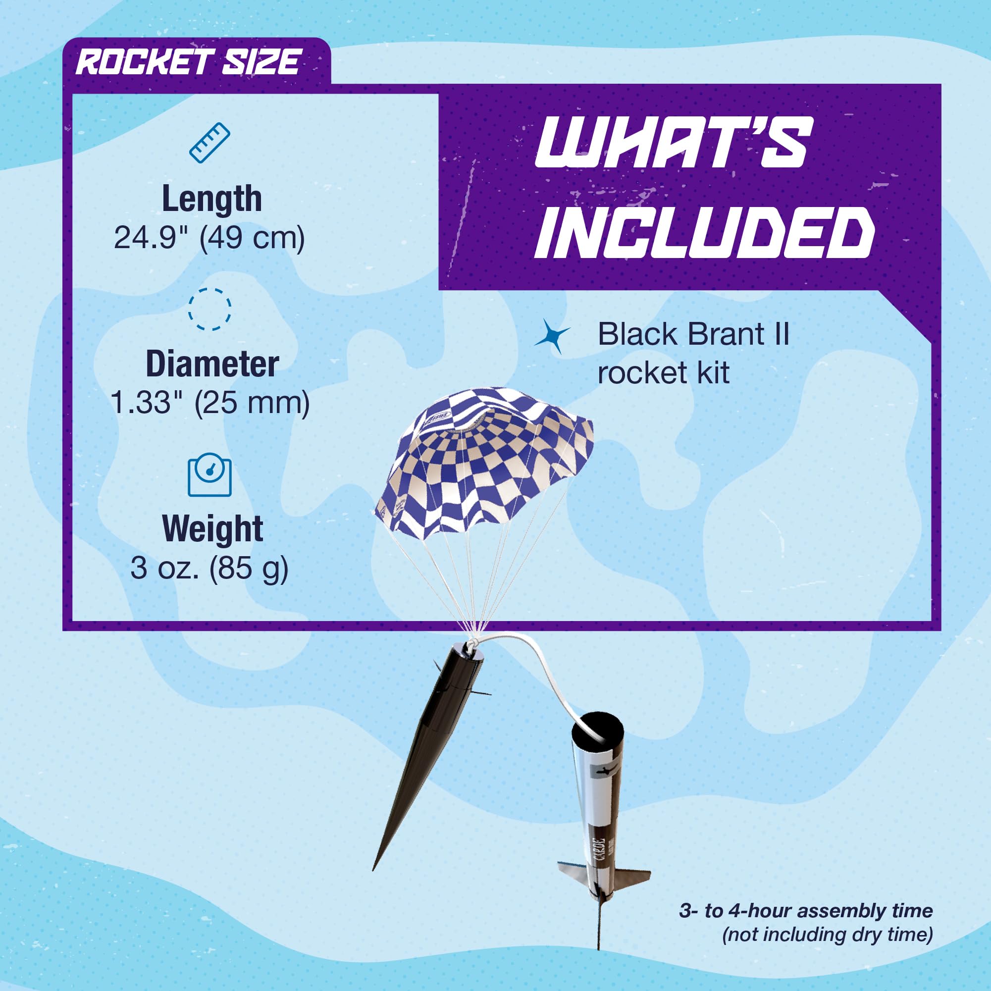 Estes 7243 Black Brant II Rocket-Building Kit, Advanced Dual-Body Flying-Rocket-Model Kit for Ages 10+
