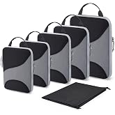 Bagsmart Compression Packing Cubes, Travel Bag Cruise Ship Essentials | Lightweight, Compressible Suitcase Organizer Set fit Standard Carry-On &amp; Checked Luggage, 6 Set, 14 Set Washable Packing Bags