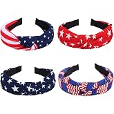 Ardorchid USA Flag Headbands American Patriotic Independence Day 4th of July Headband Red White and Blue Hair Hoop for Women Girls Gifts Hair Accessories