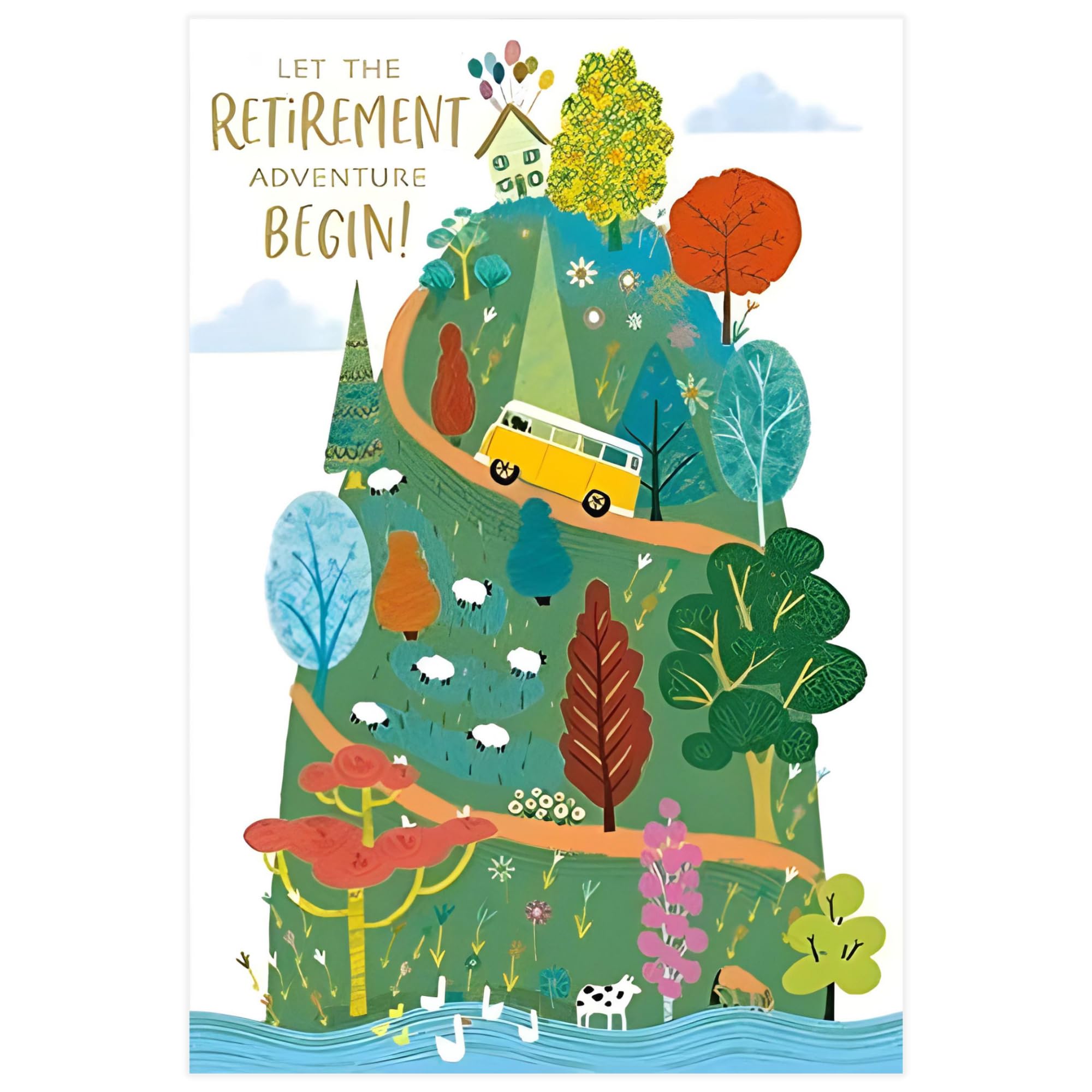 Nigel Quiney Retirement Card (NQ-HS599) - Happy Place Camper - Foil Finish - Congratulations/Good Luck Card for Him/Her