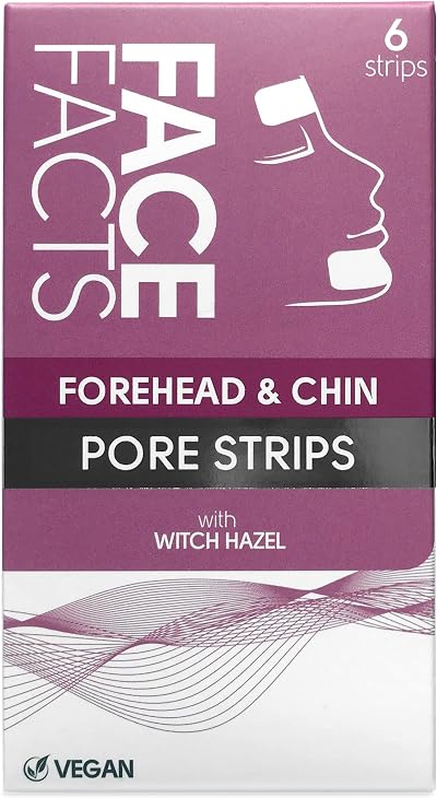 Pretty Face Facts Forehead & Chin Pore Strips Witch Hazel 6 Pack