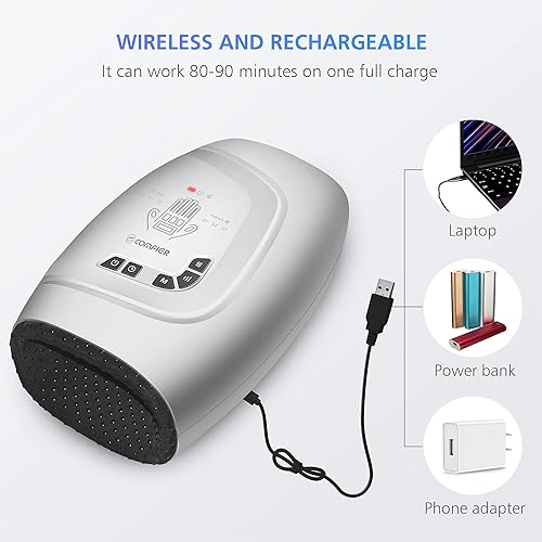 COMFIER Hand Massager with Heat - Cordless Electric Hand Massager