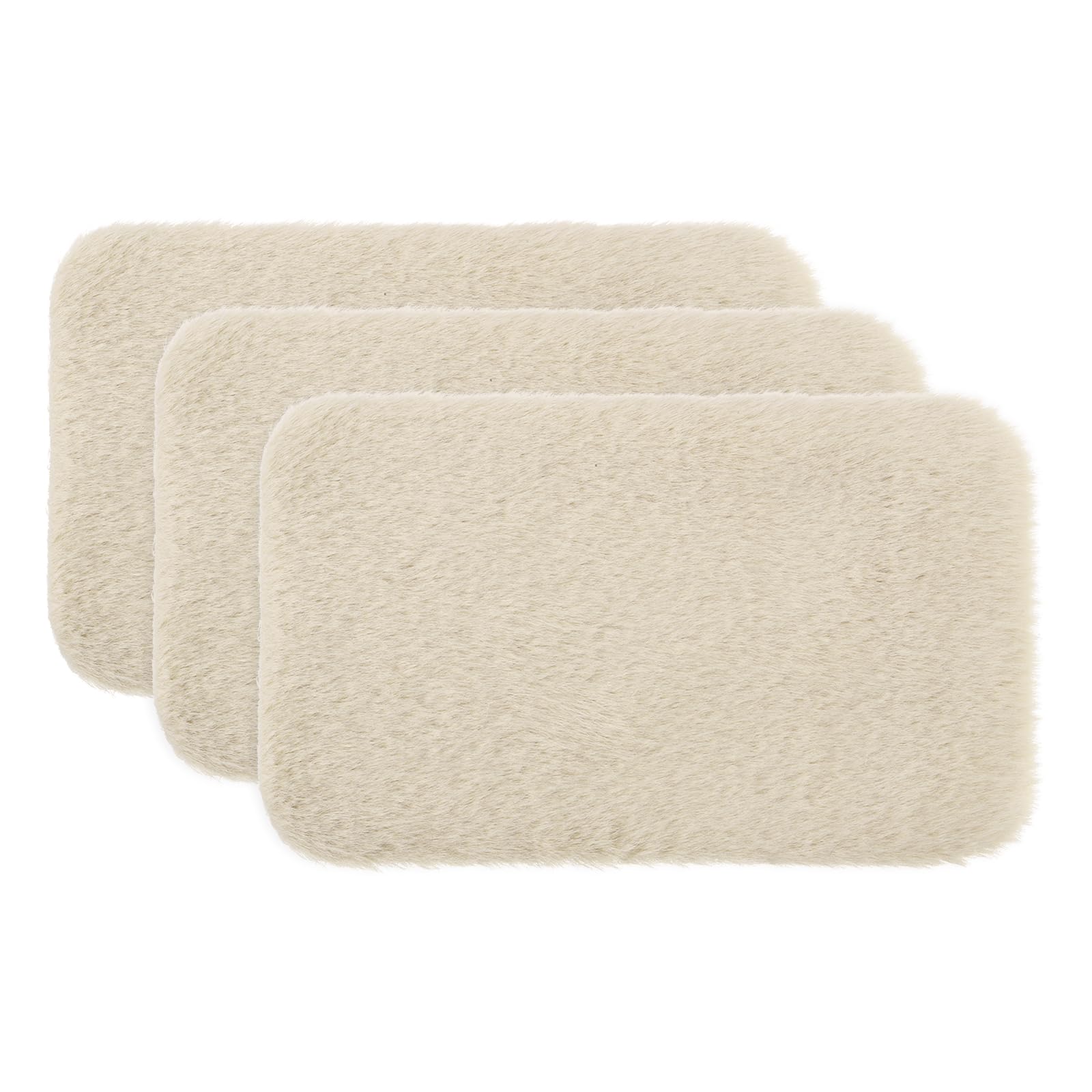 sourcing map 3Pcs Dollhouse Miniature Carpet, 1:12 Fluffy Doll House Rugs Prop Small House Accessories for Doll House Furniture Decor Play, Khaki Oval