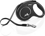 flexi Classic M Tape 5 m Black Retractable Dog Lead up to 25 kg