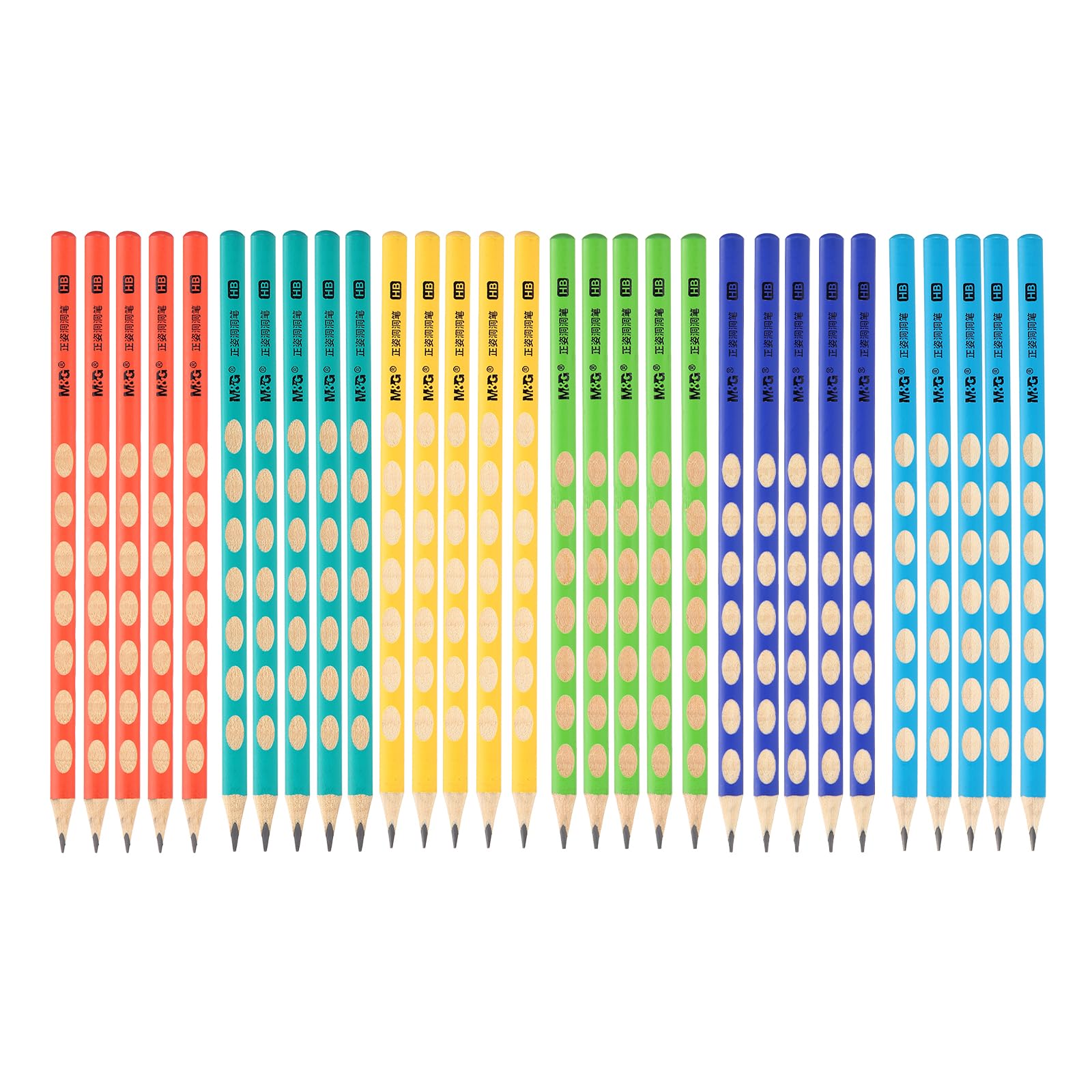 M&G Wooden Hexagonal Pencils, 30 Pcs HB Pencils Graphite Round Pencils for Classroom Teacher Office Supplies, 6 Colors