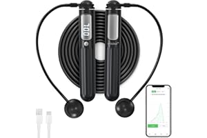 arboleaf Smart Jump Rope, Cordless & Rechargeable Jump Ropes for Fitness with Counter, App Data Analysis Jumping Rope, Adjustable Anti-Tangle PVC Jump Rope for Men, Women, Kids - Indoor/Outdoor