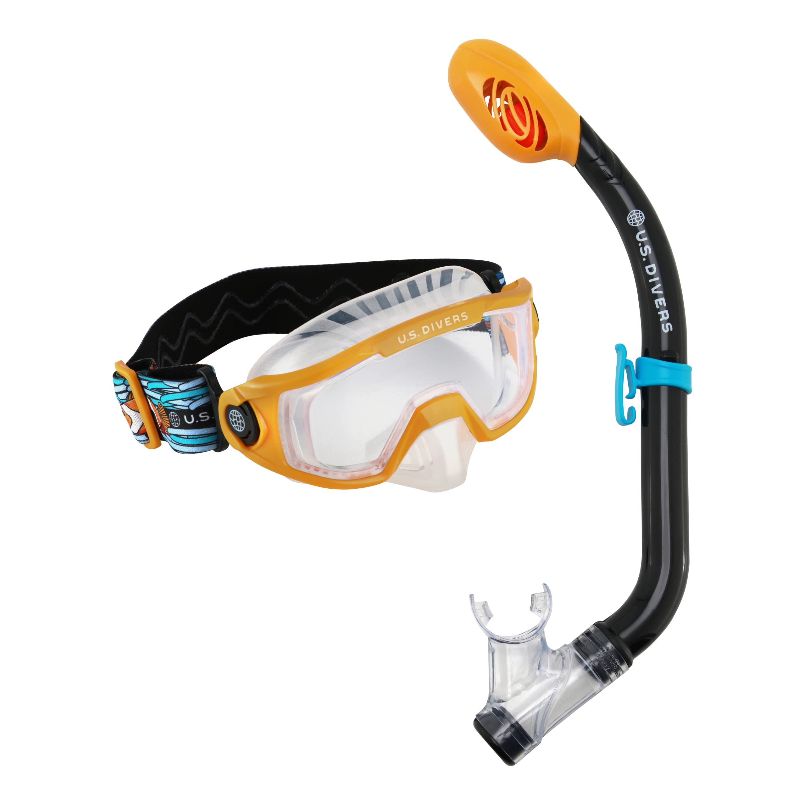 U.S. Divers Unisex Combo Avila Jr Paradise Snorkeling, BLACK AND BLUE, S
