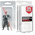Action Figure Display Case Protector - Blister Clamshell for 3.5 in Loose Action Figures 35 Pack - Clear APET Plastic - Fits Star Wars, Marvel, G.I. Joe - Holes for Peg Boards - Durable Display Case