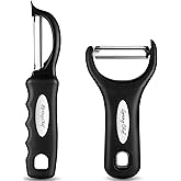 Spring Chef Swivel Vegetable Peeler & Y Potato Peeler w/Soft Grip Handles | Apple Peelers with Ultra Sharp Stainless Steel Bl