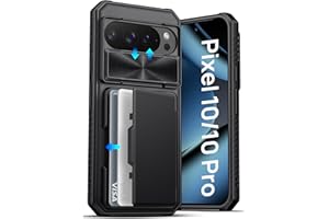 ATATOO for Google Pixel 10/Pixel 10 Pro Case Wallet, Built-in Card Holder [RFID Blocking] & Slide Camera Cover, Military Grade Protection, Phone Case for Pixel 10/10 Pro 6.3" 2025, Black