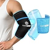 ComfiTECH Dual-Gel Elbow Ice Pack Wrap with Extended 30-Minute Cooling, Detachable Ice Pack & Flexible Reusable Gel Ice Sleeve for Comfort in Tennis Elbow, Golfer Arm, Muscle Relaxation, Large