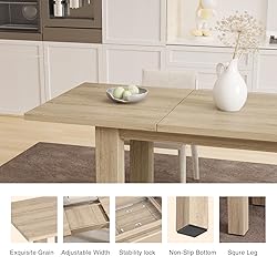 Vabches Extendable Dining Table for 6 8 10, 55'' to