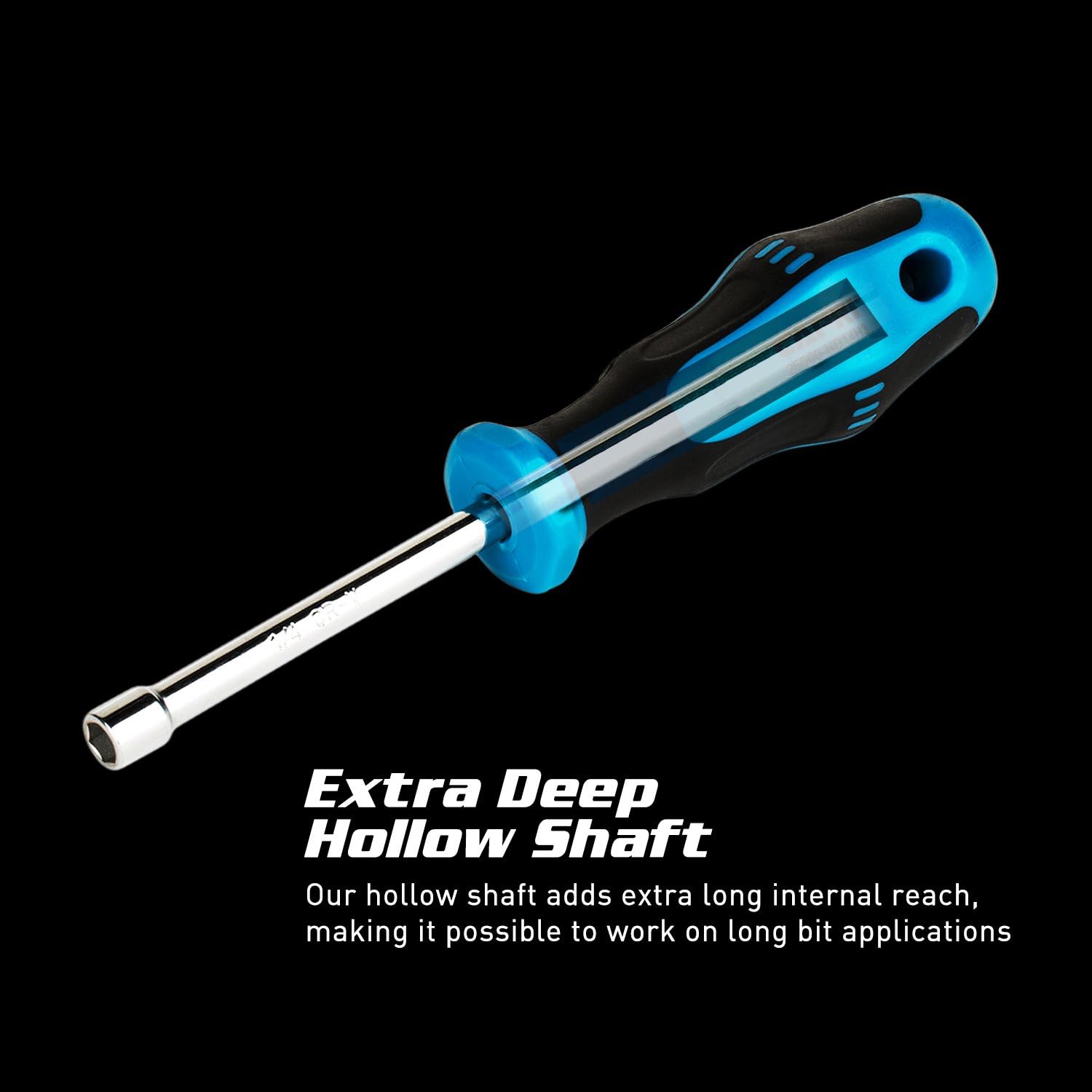 Capri Tools Kontour Nut Driver Set, 3-Inch Hollow Shaft, SAE, 7-Piece: Home Improvement