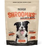 Shroomies - Organic Mushroom Complex for Dogs - Turkey Tail, Lions Mane - DHA, EPA, Turmeric and Kelp - 180 Soft Chews - Immu