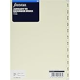 Filofax Organizer/Clipbook Refill Accessory, A5 Size, January to December Monthly Index Divider Set, 12 Tabs, Luxury Cotton Cream (B341693)