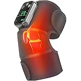 Tizwis Electric Knee Massager with Heat & Vibration Therapy - Portable Cordless Heated Brace for Knee Pain Relief Ideal Gifts for Men, Women, Seniors - Gray