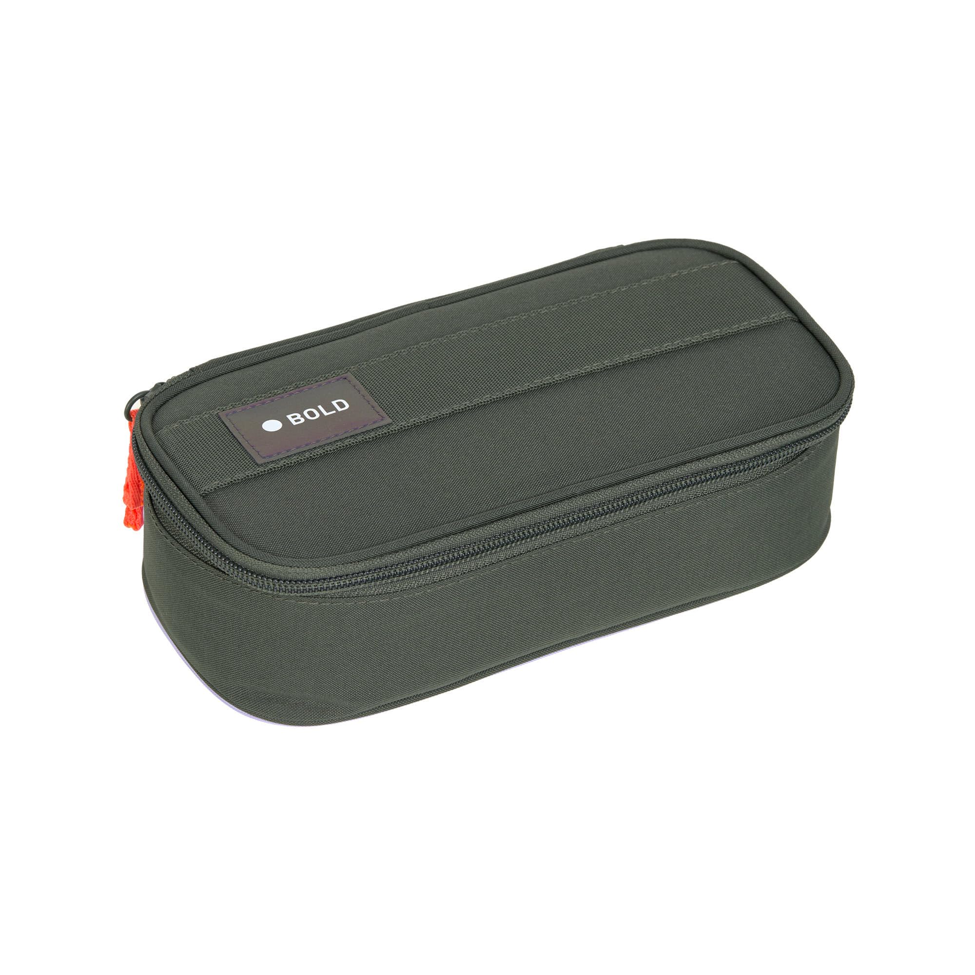 Lässig Bold Children's Pencil Case for School or Home with Zip Case for School Supplies/Bold School Spacy Pencil Case Dark Olive, Olive, Modern