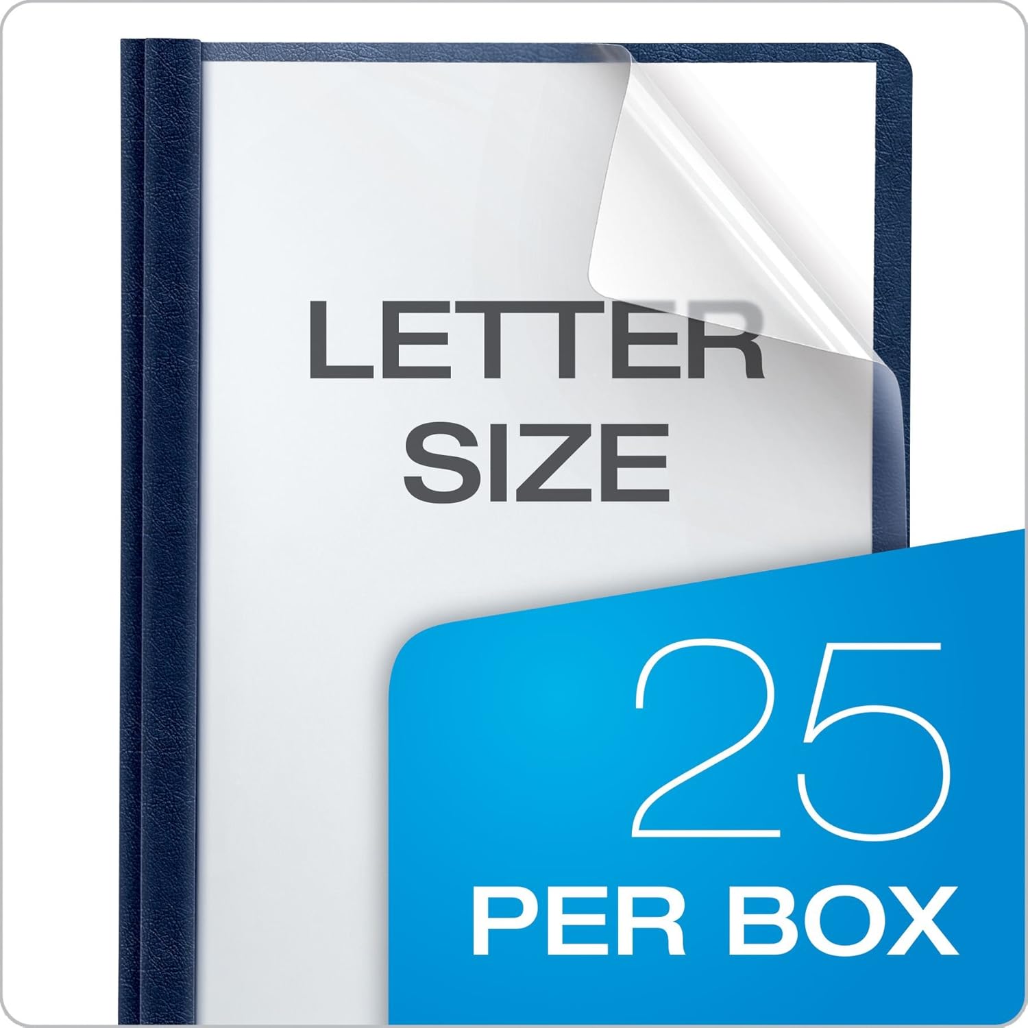 Oxford Premium Clear Front Report Cover, Letter Size, Dark Blue, 25 per box (58802EE) : Business Report Covers : Office Products